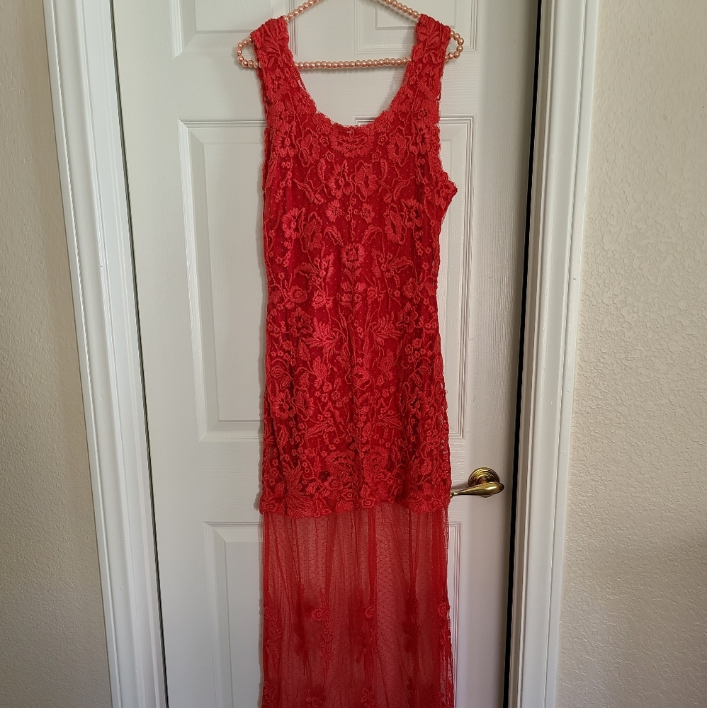 Rare Sold Out! Free People Candela Stella Lace Maxi Dress L - Picture 4 of 12